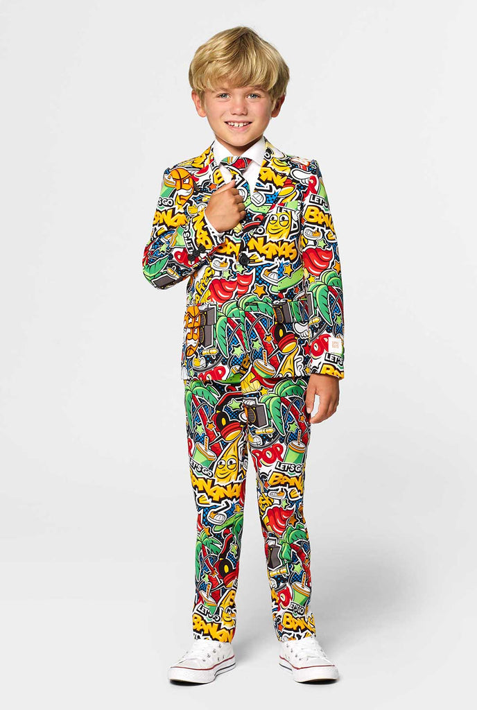 Crazy retro funny boys suit Street Vibes worn by boy 