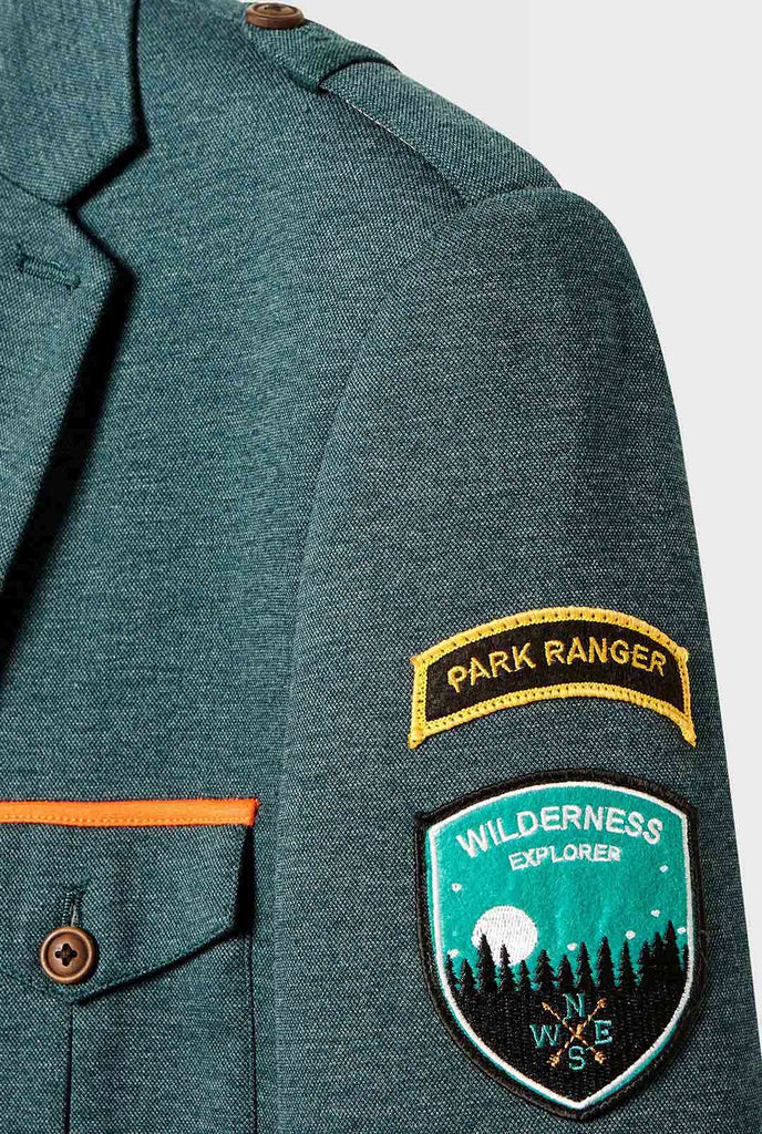 Green park ranger jacket worn by man