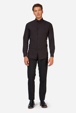 Man wearing black dress shirt