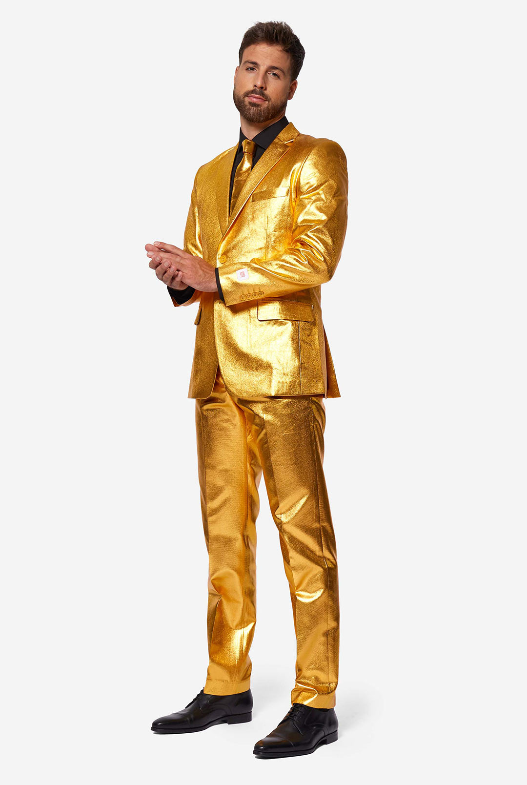 Blue Paisley Slim Fit Men's Tuxedo - Gold Trim Prom Smoking Jacket