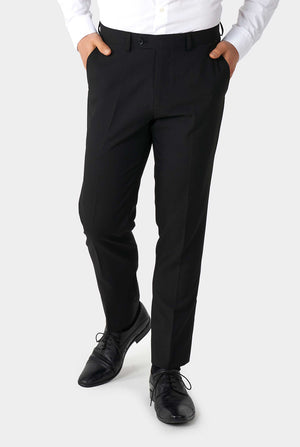 Man wearing Christmas suit with Christmas tree print