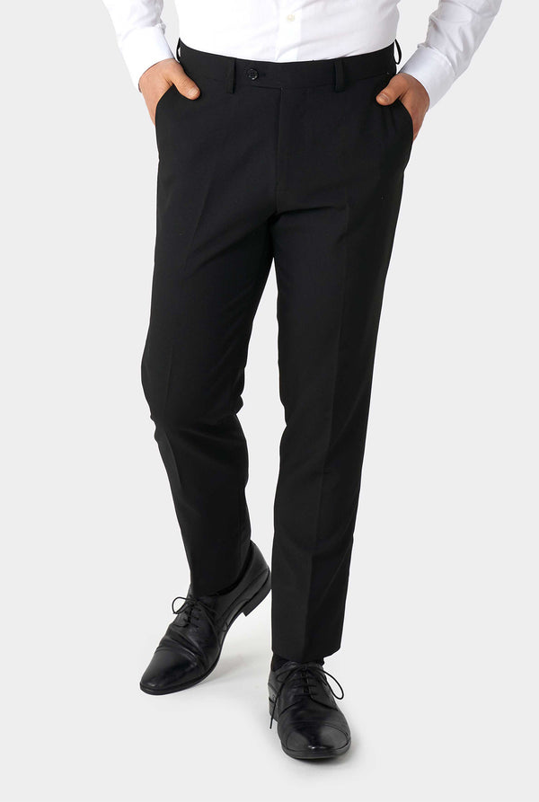 Man wearing Christmas suit with Christmas tree print