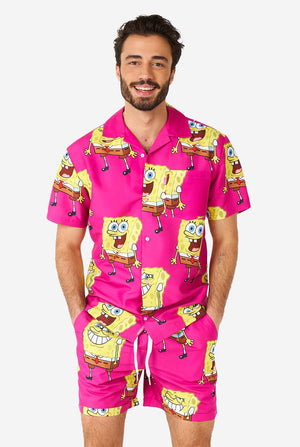 Man wearing summer outfit with SpongeBob SquarePants print