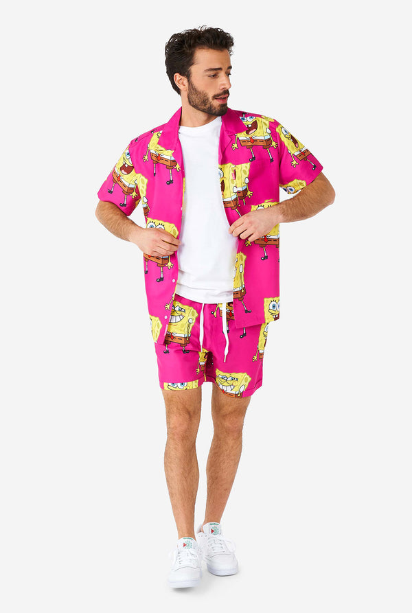 Man wearing summer outfit with SpongeBob SquarePants print