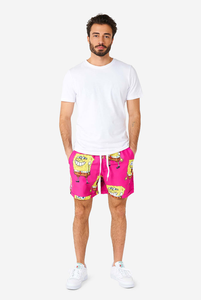 Man wearing summer outfit with SpongeBob SquarePants print
