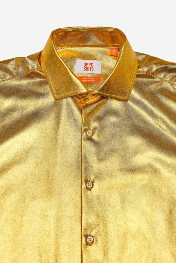 An image of a shiny, golden shirt
