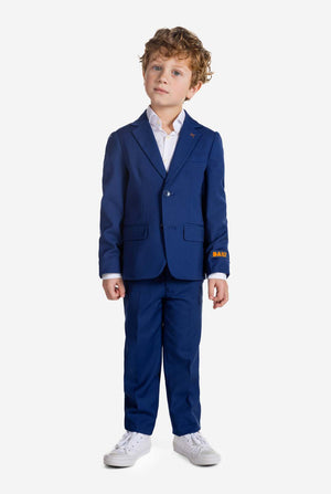 Boy wearing blue OppoSuits Daily kids suit