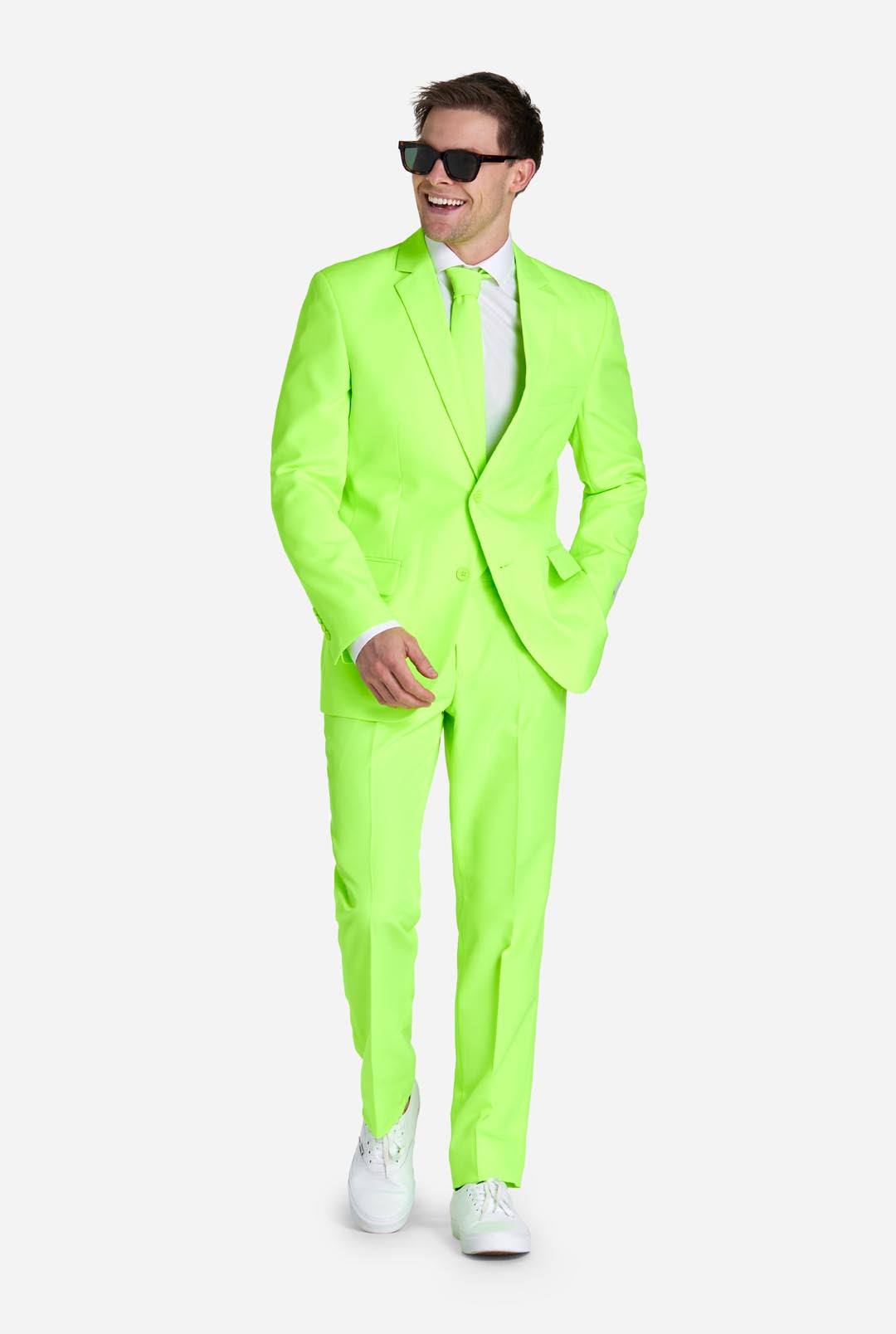 Lime Suit With Sharped Shoulders Blazer | BLUZAT | Wolf & Badger